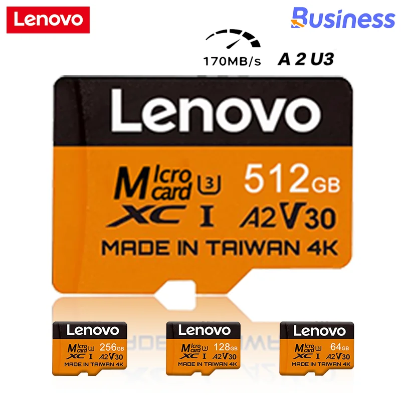 Lenovo High-Capacity Micro SD Card Ultra TF Mini Memory Card for Games Compatible with 512GB 256GB 128GB 64GB Devices