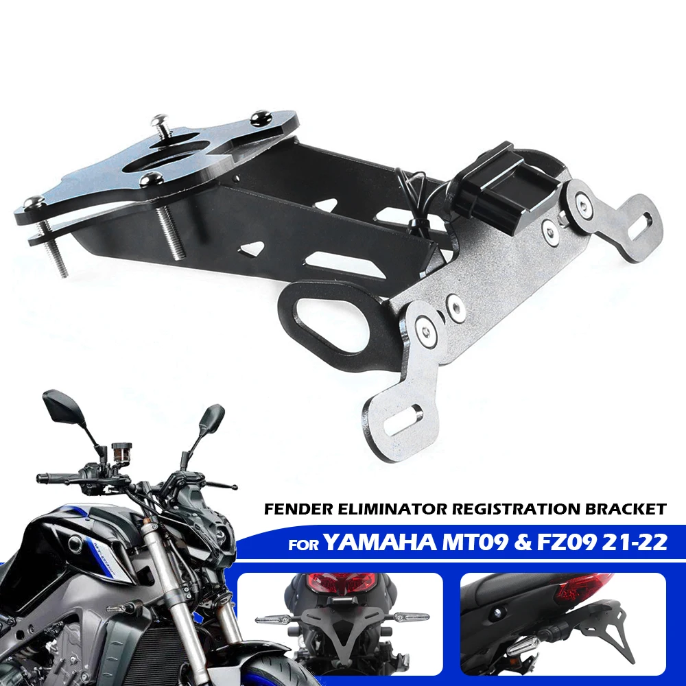 Stainless Steel License Plate Bracket For YAMAHA MT-09 FZ-09 2021 2022 Motorcycle Tidy Fender Eliminator Accessories Parts