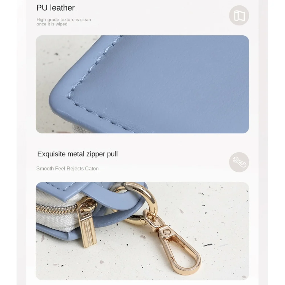 

Luxury Cute Mini PU Jewelry Box Portable With Keychain Jewelry Display Box Simple Fashion Bracelet Storage Boxes Outdoor