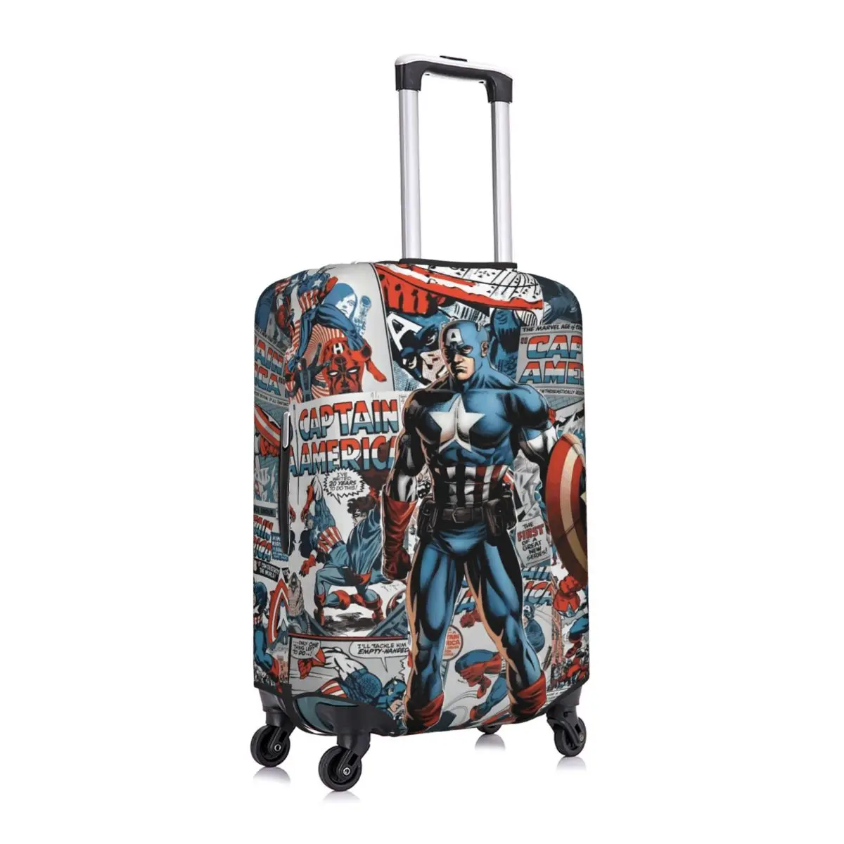 Custom Classical Captain America Luggage Cover Protector Funny Comics Design Travel Suitcase Covers for 18-32 Inch