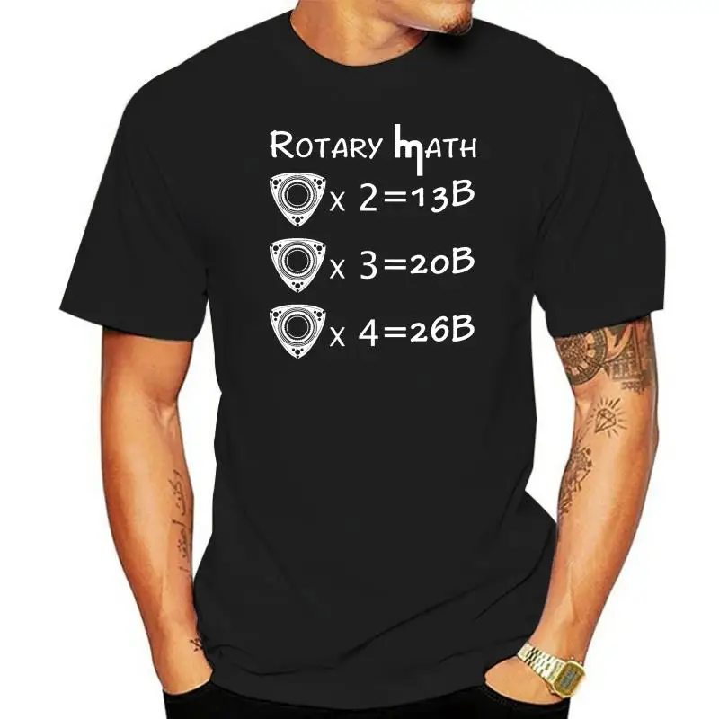 Men Printing O Neck Shirt Men Cool Tee Shirts Rotary Math Rx7 Tshirt Wankel Engine Men Black T Shirt Rx7 Rx8 Tee Shirt