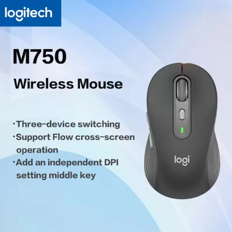 وصلة بلوتوث ماوس لوجيتك M650، ضغط مريح للأزرار الكبيرة، عمر بطارية طويل، مخصص لأجهزة الكمبيوتر المحمولة