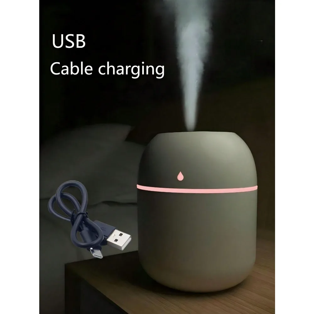 220ml Mini Water Droplet Humidifier, Diffuser For Home, Bedroom, Office Use, USB Powered, Atmosphere Light, Quiet