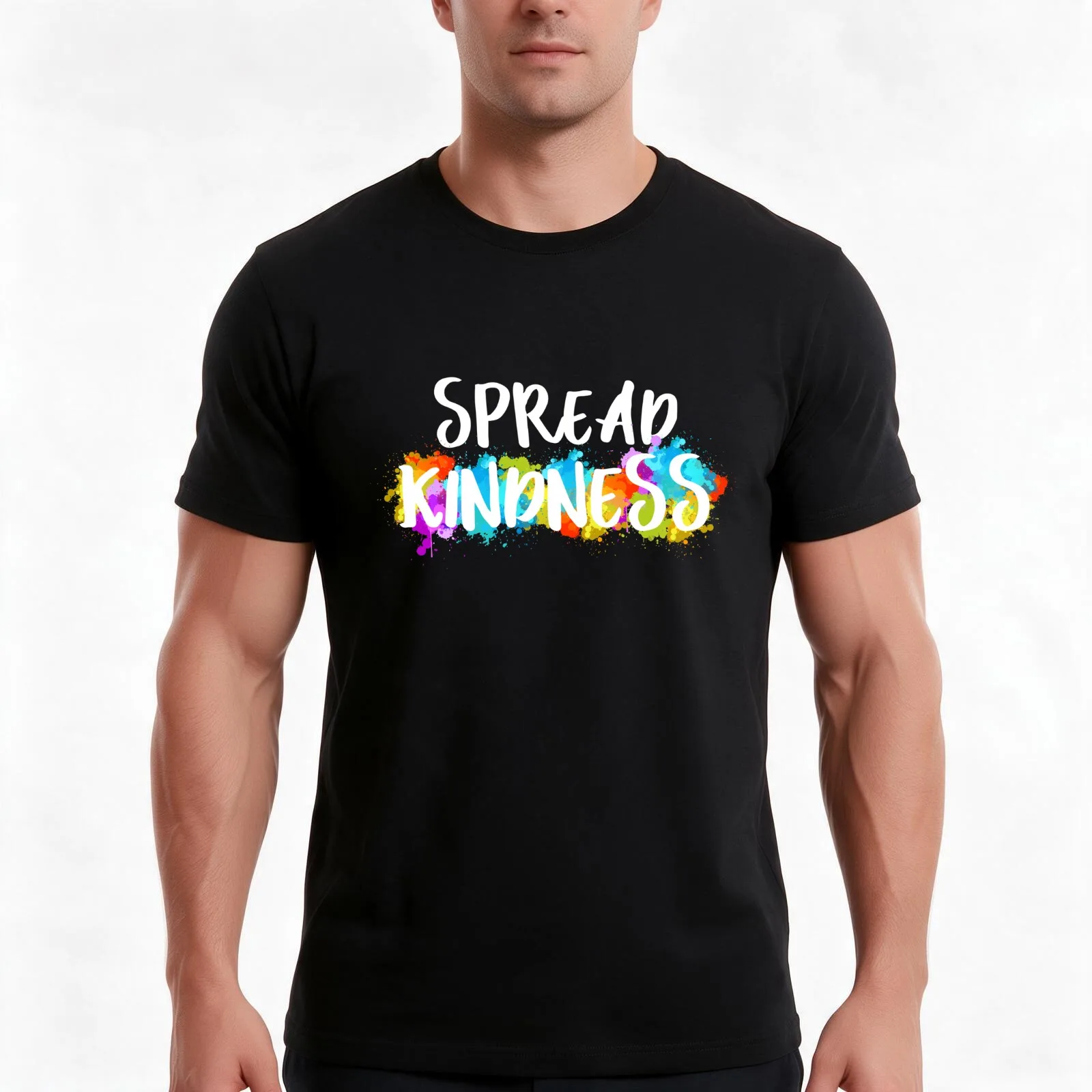 Spread kindness be kind message cute text colourful lettering inspirational gift T-Shirt Summer Casual Cotton Tee 100% Cotton