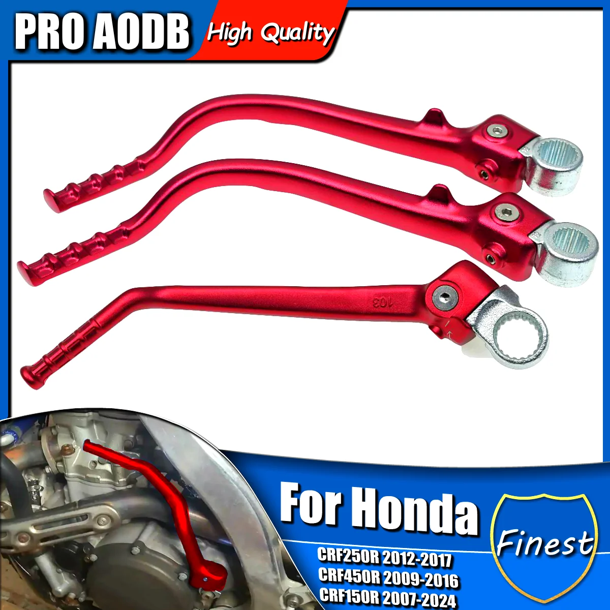 

For Honda CRF150R CRF250R CRF450 2007-2024 Motorcycle CNC High Quality Aluminum Forged Kick Start Starter Lever Pedal