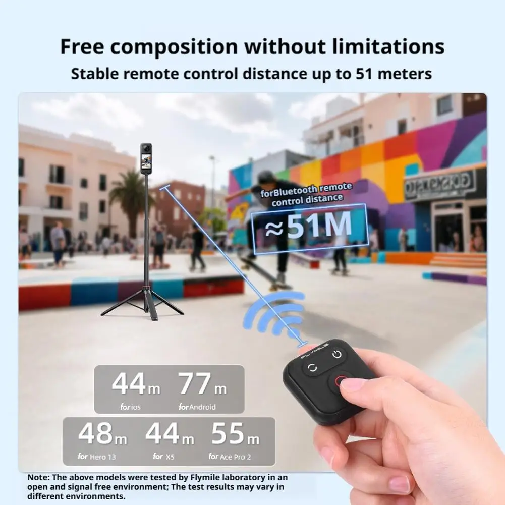 

Портативный пульт дистанционного управления затвором для iOS и Android, Bluetooth-пульт дистанционного управления затвором для Insta360 X5/X4/Ace Pro 2/Ace Pro