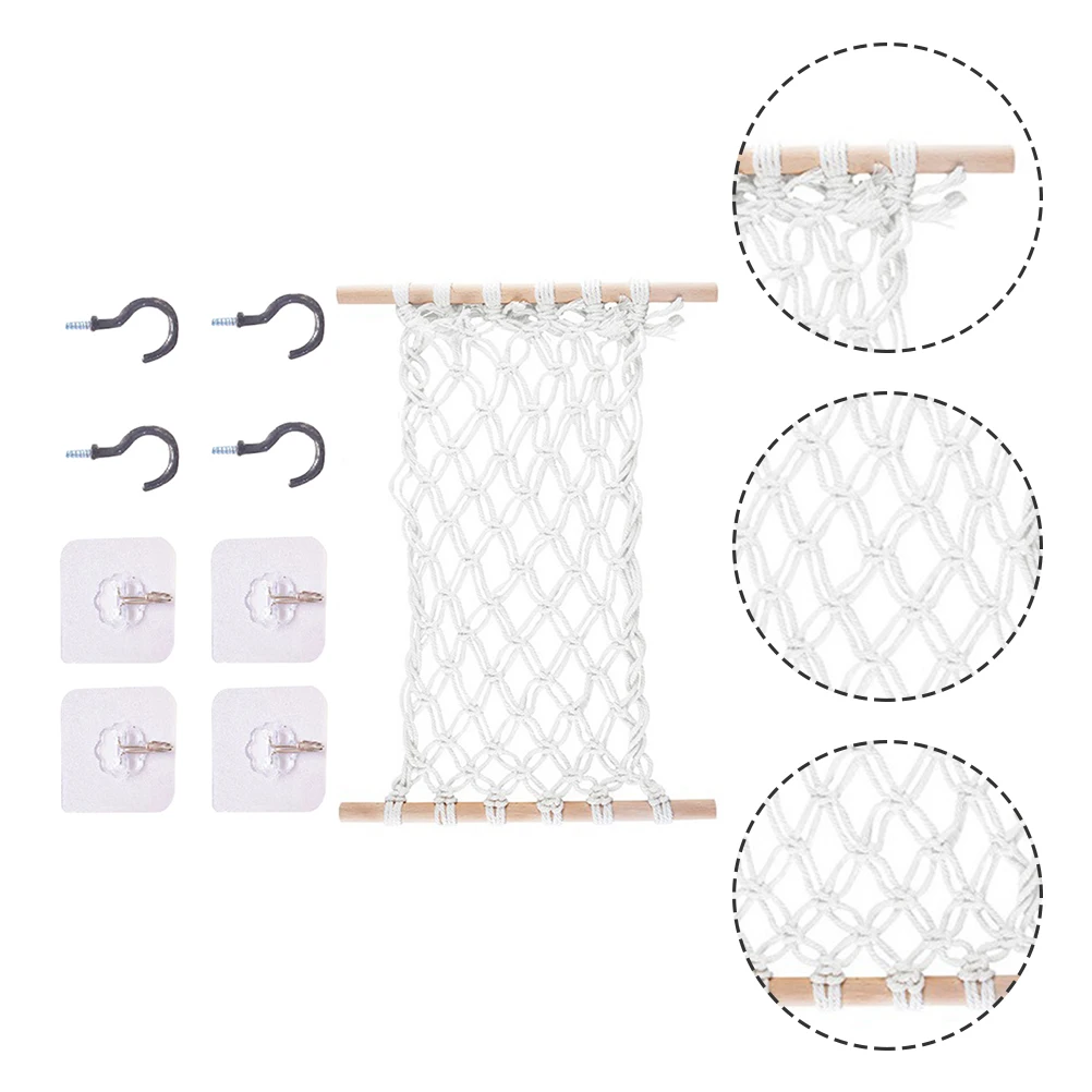 

Cotton Rope Fruit Hanging Basket Macrame Hammock H crafted Storage Solution Kitchen Space Saver Outdoor Furniture