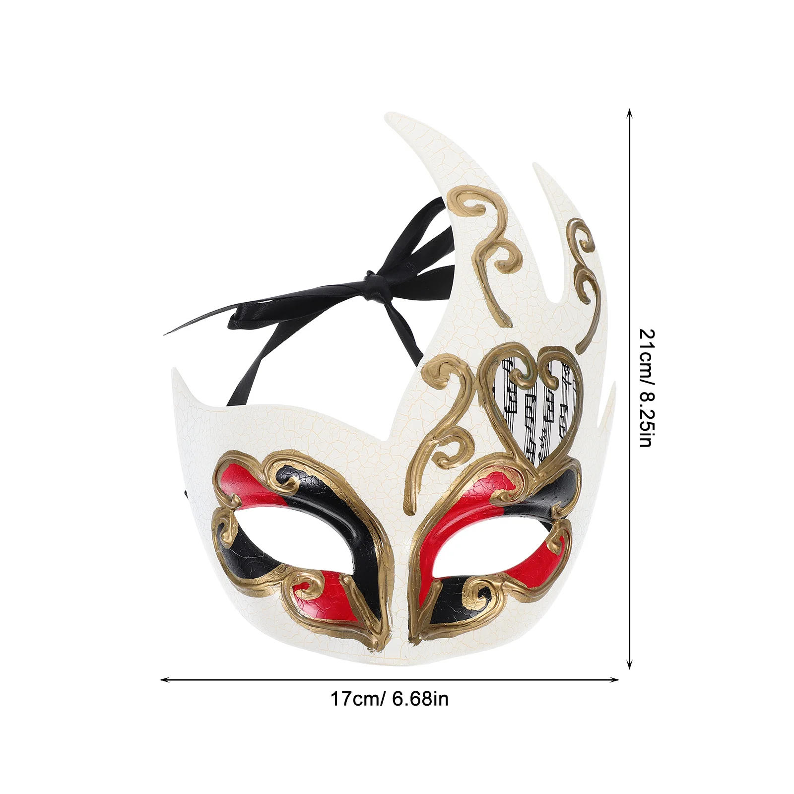 Chama rachado máscara vermelha premium plástico meia face masquerade alça ajustável para festa de carnaval traje bola evento decoração