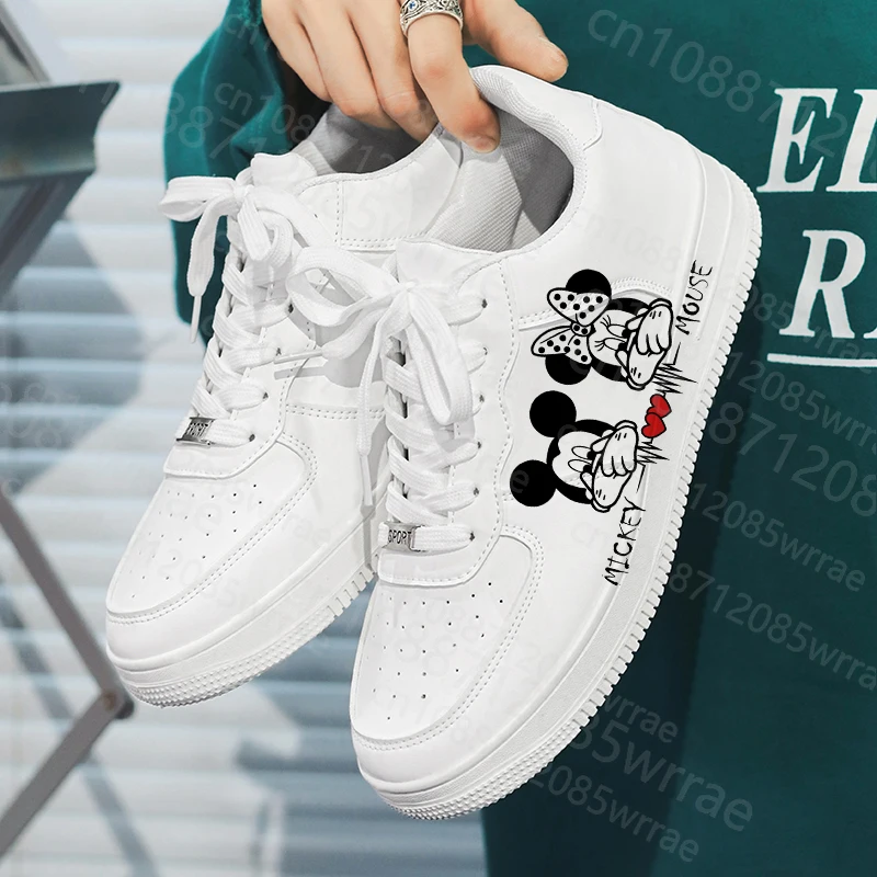 3D Printing popular Mickey Minnie Mouse White Adult shoes man woman breathable comfortable durable casual shoes