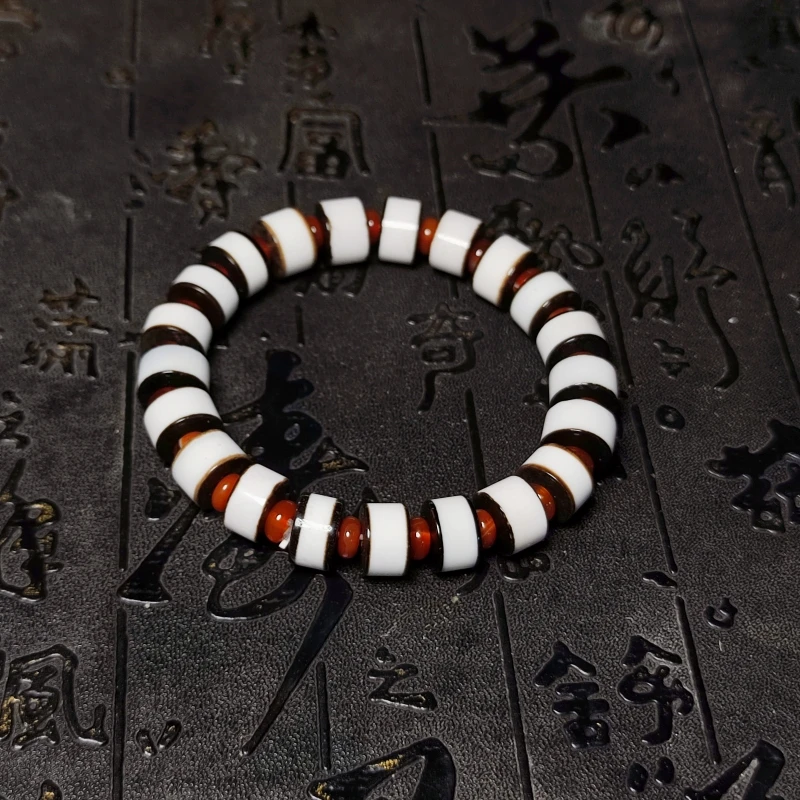 Black And White Agate Chopped Bead Pharmacist Tianzhu Red Agate Separated Bead String Bracelet