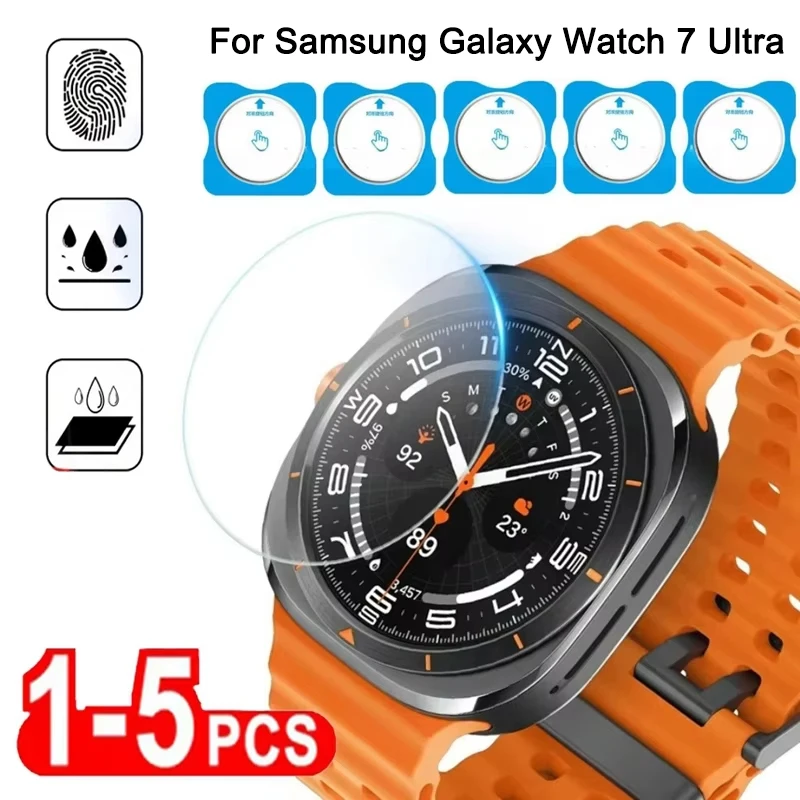 

5pcs Easy To Install Tempered Glass Screen Protector For Samsung Galaxy Watch 7 40/44mm Protective Film For Galaxy Watch 7 Ultra
