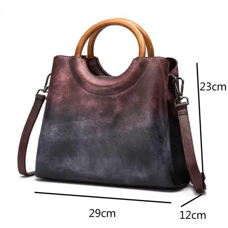 Johnature 2024 New Retro Handmade Genuine Leather Shoulder & Crossbody Bags Leisure Women Handbags Casual Tote Messenger Bag