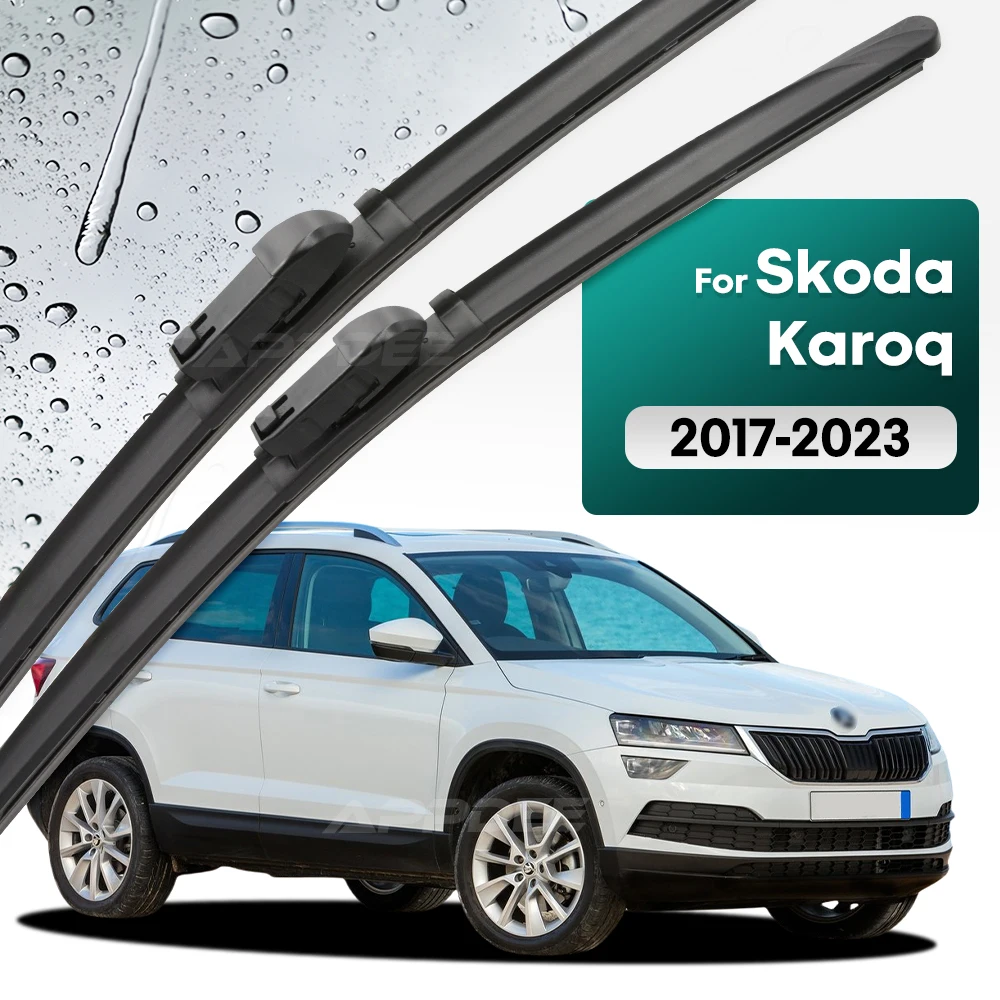 

Silicone & rubber Front Wiper Blades Set For Skoda Karoq 2017 - 2023 Windshield Windscreen Window Brush 26"+18"