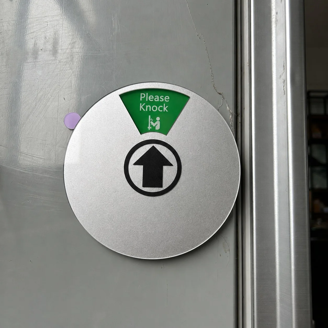 5/6 Inch Acrylic Office Door Status Sign Do Not Disturb Please Knock Meeting Room Privacy Indicator Self Adhesive, Black/Silver.