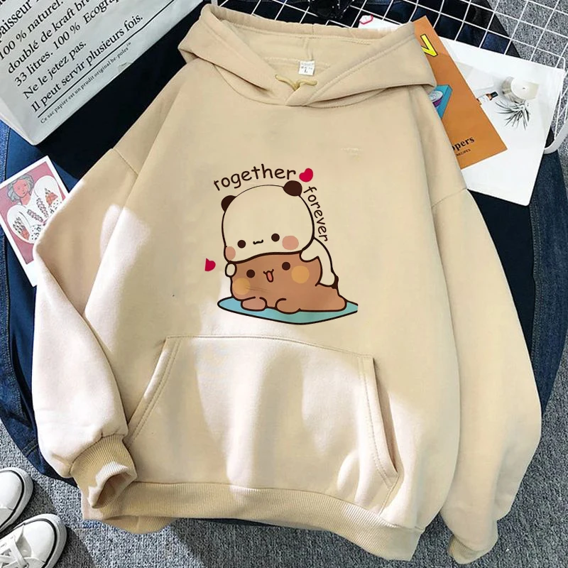 Sudadera con capucha de Bubu y Dudu para mujer, sudaderas con gráfico estético, sudaderas Kawaii divertidas, jerséis casuales de Anime Harajuku,