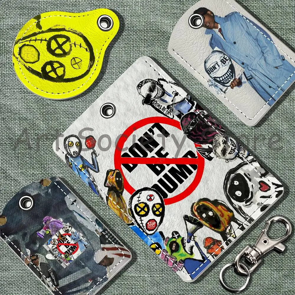 Rapper A-Asap R-Rocky Don't Be Dumb Holder Keychain For Air Tag Bank Business Work Card Holder Student Card Protective Case Card