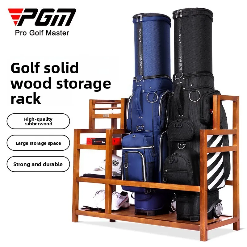 Golf Solid Wood Storage Multifunctional Ball Bag Holder Equipment Display Rack