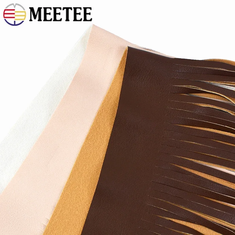 1Pc Meetee 66*50/70cm Leather Suede Fringe Tassel Lace Trim Colored Long Fringes Ribbon Clothing Dress Jacket Sewing Accessories