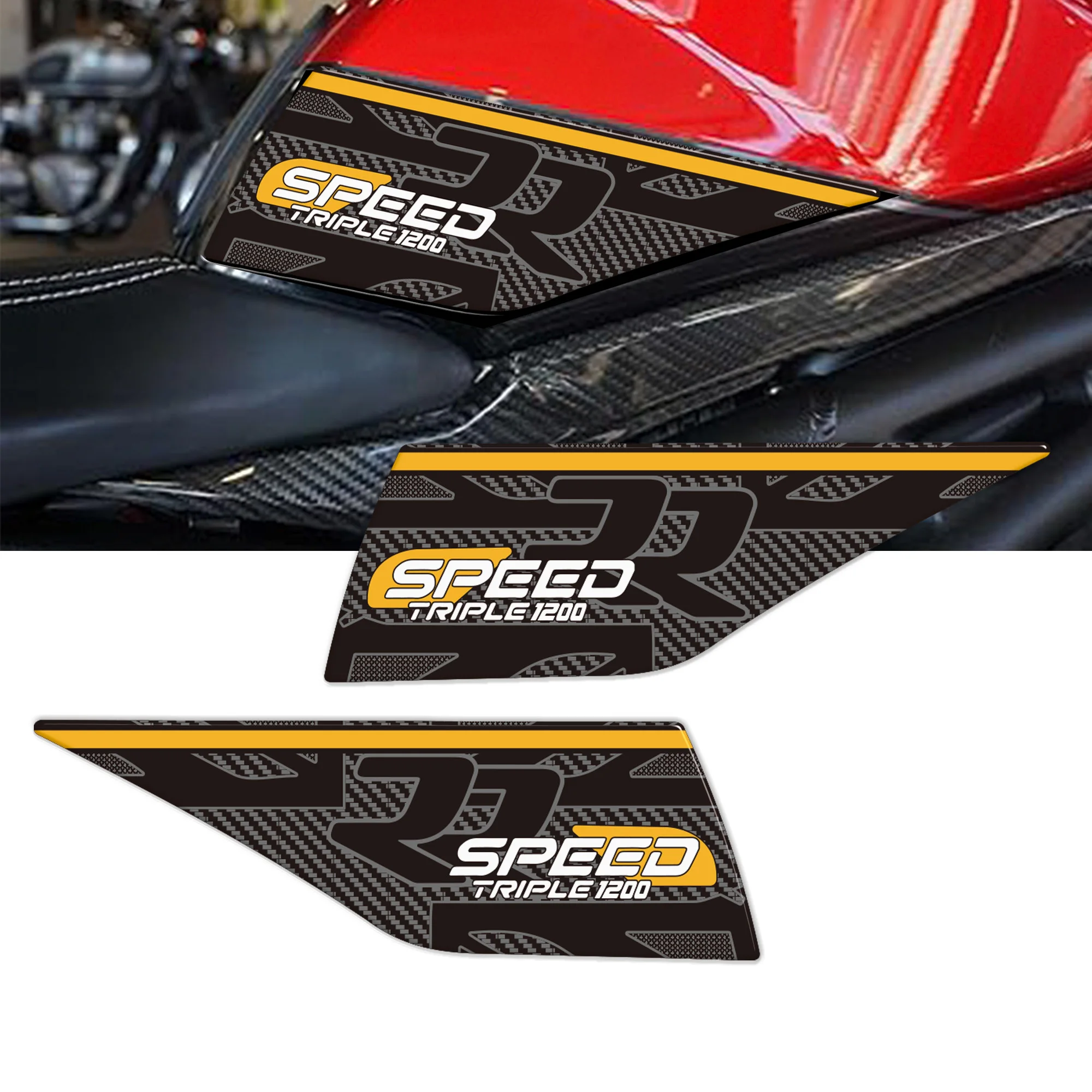 3D Stickers Side Tank Motorcycle Decorations and Protections in Resin Compatible with  Speed 1200 RR