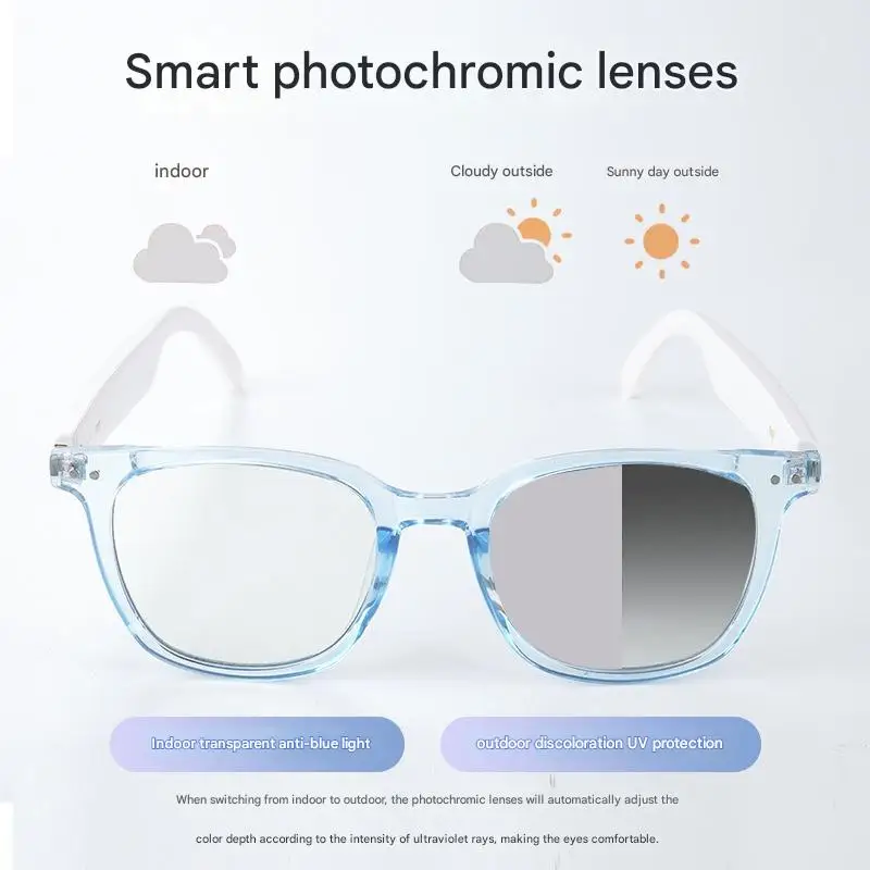 

Умные очки Bluetooth градиентные цветные очки с защитой от синего света и ультрафиолета, прослушивание музыки, вызовы, прозрачные линзы