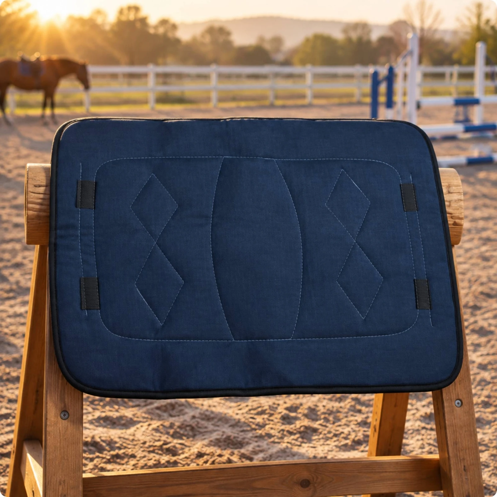 Quilted Saddle Pad with Securing Tabs Long-Lasting English Saddle Pad Equestrian Equipment Non-Slip Numnah Premium