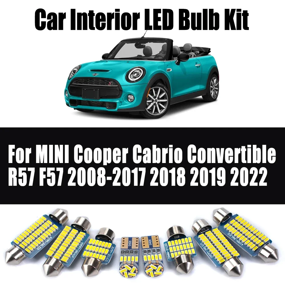 Canbus LED Interior Map Dome Trunk Light Bulbs Kit For MINI Cooper Cabrio Convertible R57 F57 2008 - 2019 2022 Car Accessories