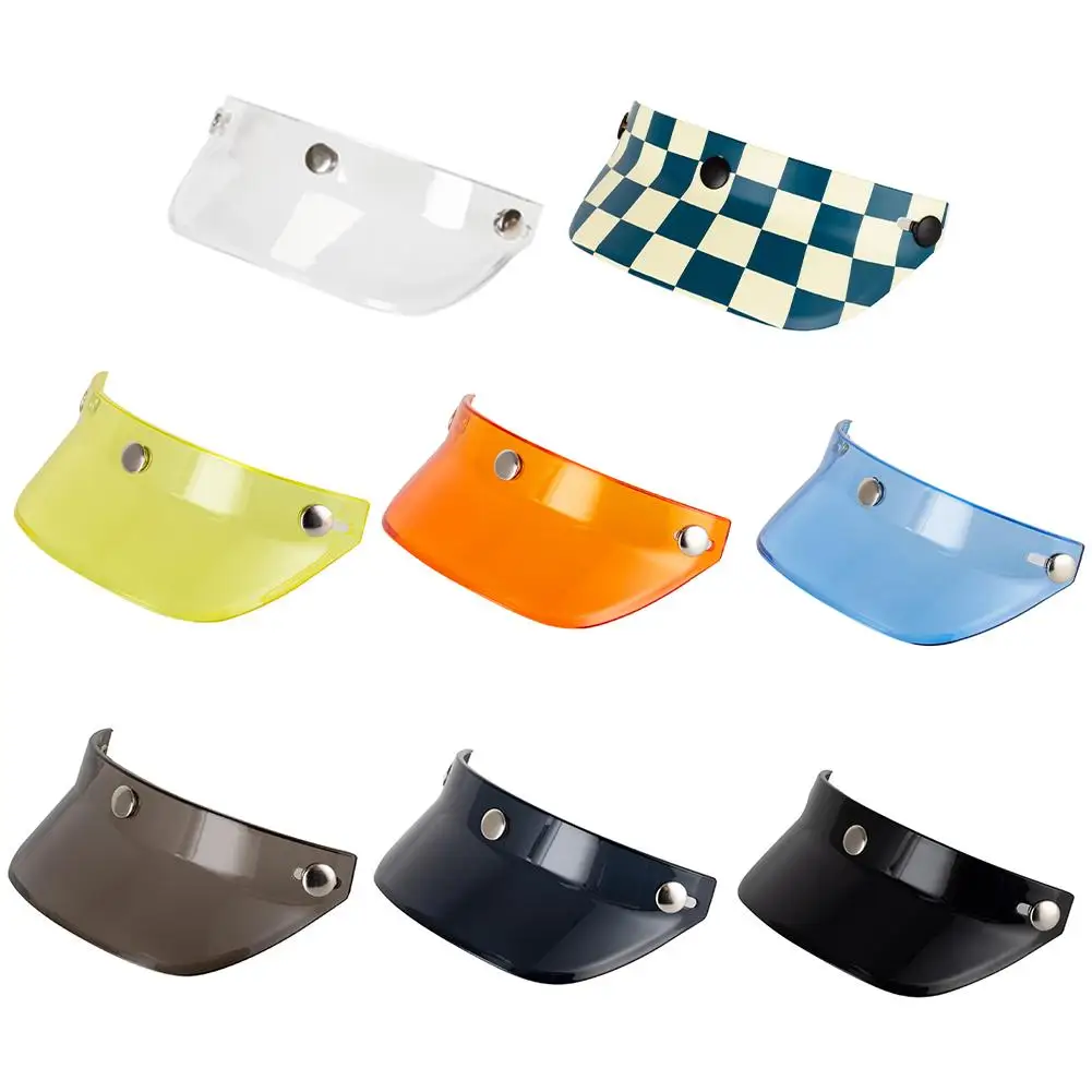 

Motorcycle Helmet Windshield Visor Sun Shade Protector 3 Snap-Button Retro Open Face Flip Up Down Shield Visor Modified Parts