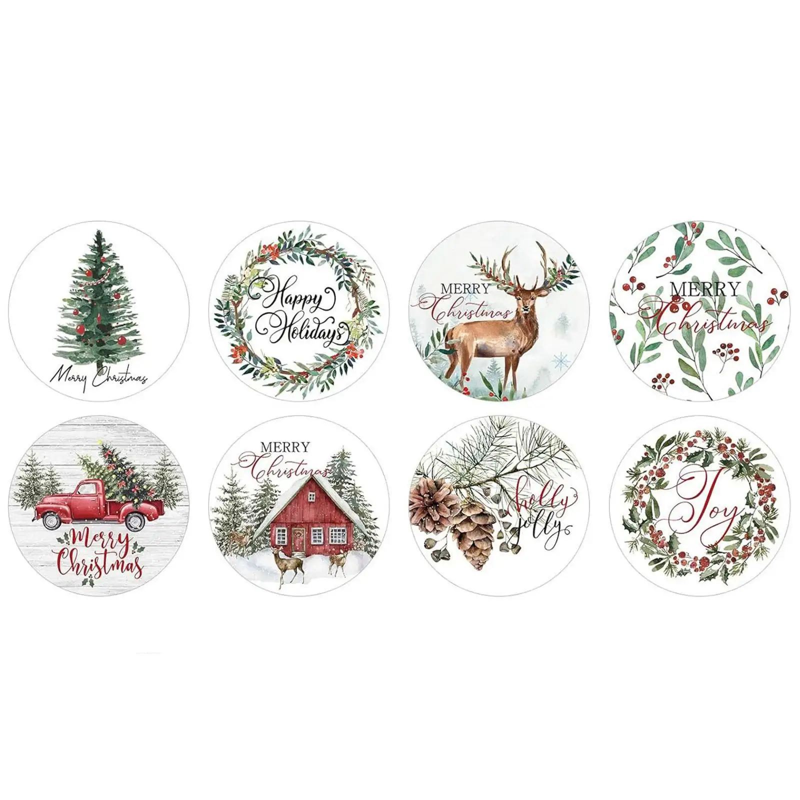 500Pcs Christmas Stickers Envelope Seal Stickers Gift Box Label Sticker Paper