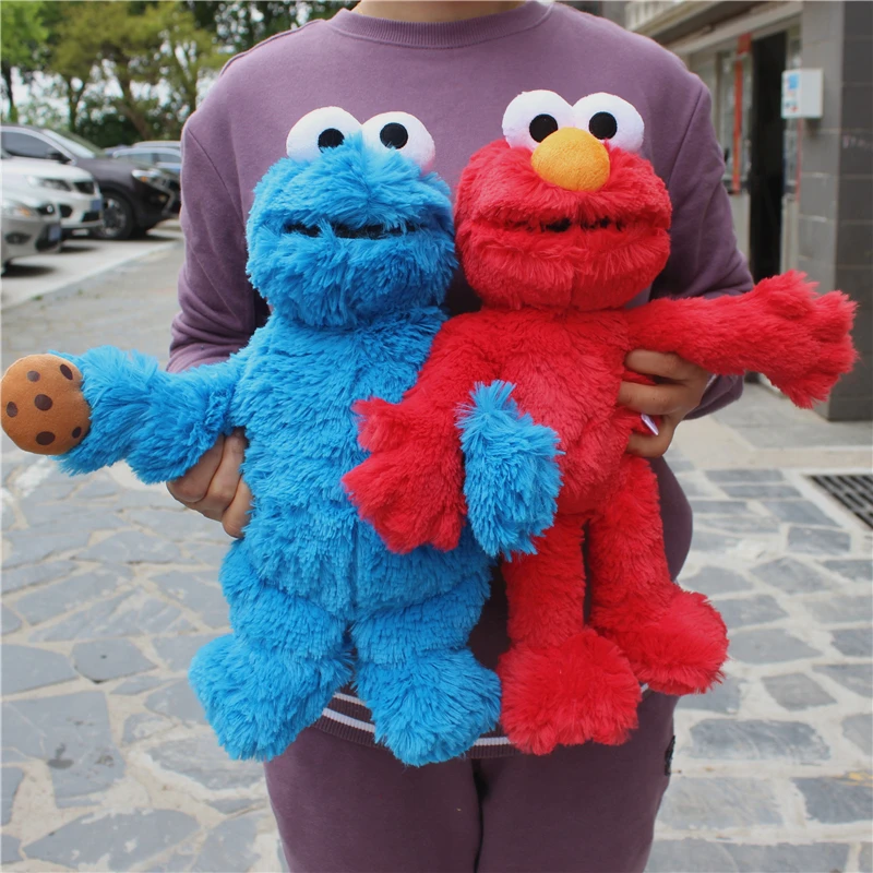 Mainan Elmo klasik dan Cookie Monster, 1 buah mainan lembut pendidikan anak