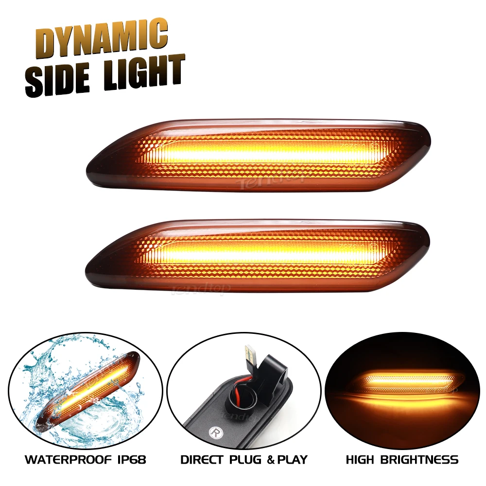 LED Front Fender Amber Sequential Turn Sign Side Marker Lights for  Mini Cooper R60 R61 Countryman Paceman