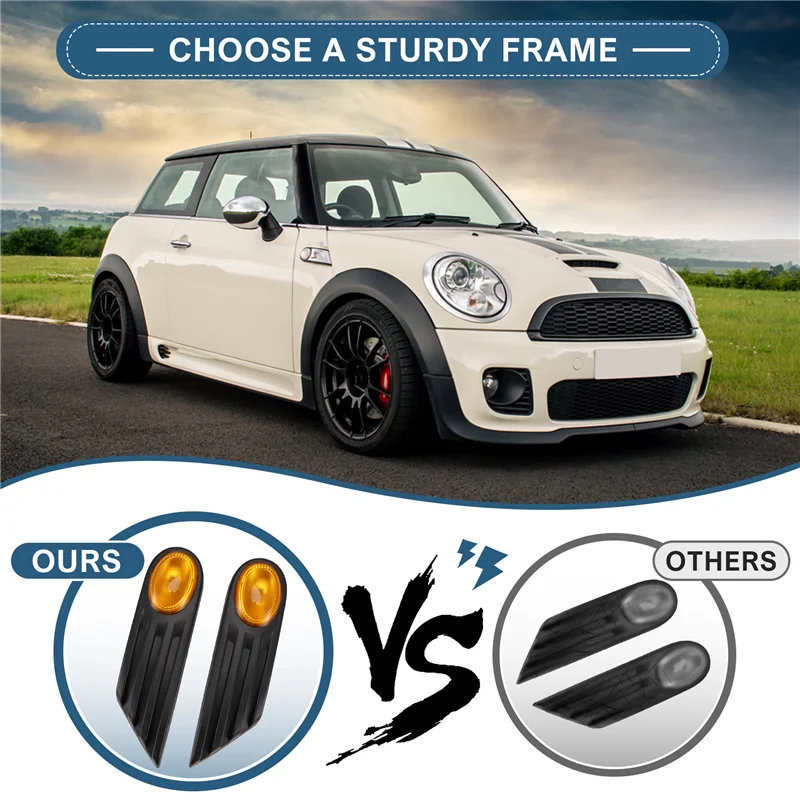 

Superior-Car Fender Indicator Light Cover 63132751503 63132751504 For Mini Cooper R56 R57 2007-2013 Side Marker Signal Panel