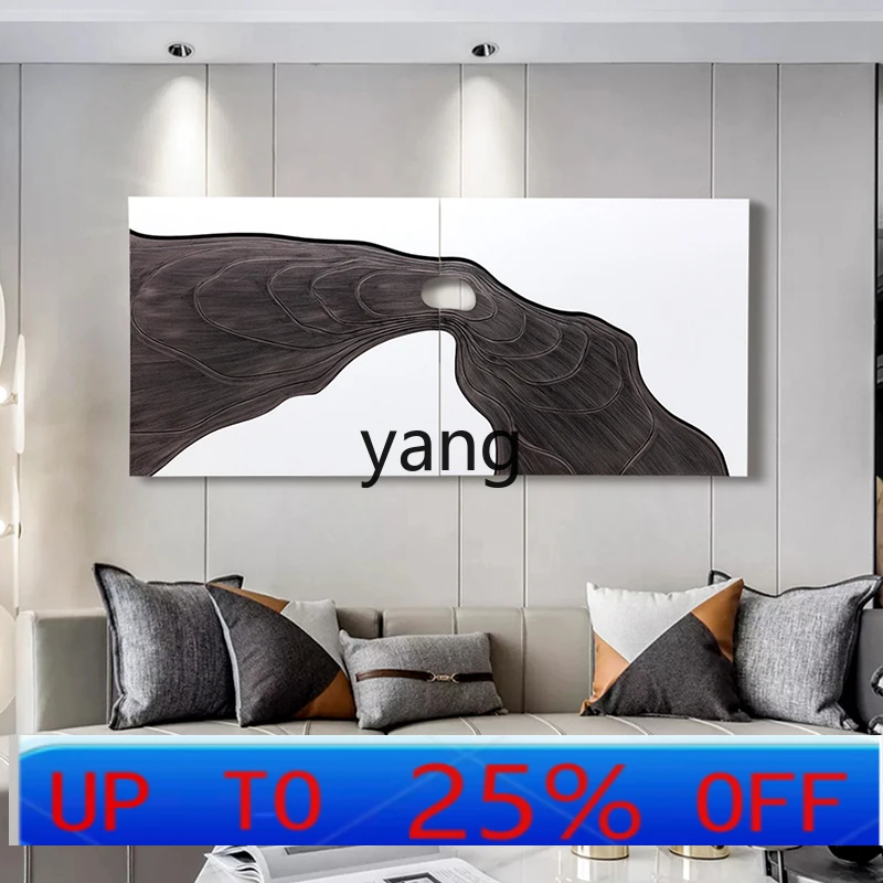 

Lh new Chinese living room sofa background wall decorative painting high-end atmosphere model room abstract three-dimensional