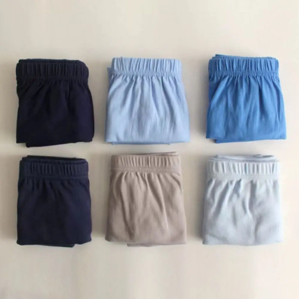 

5PCS Fashion Loose Cotton Boxer Briefs Panties Mid Waist Underwear for Men Simple Lingerie Shorts Underpants Gifts