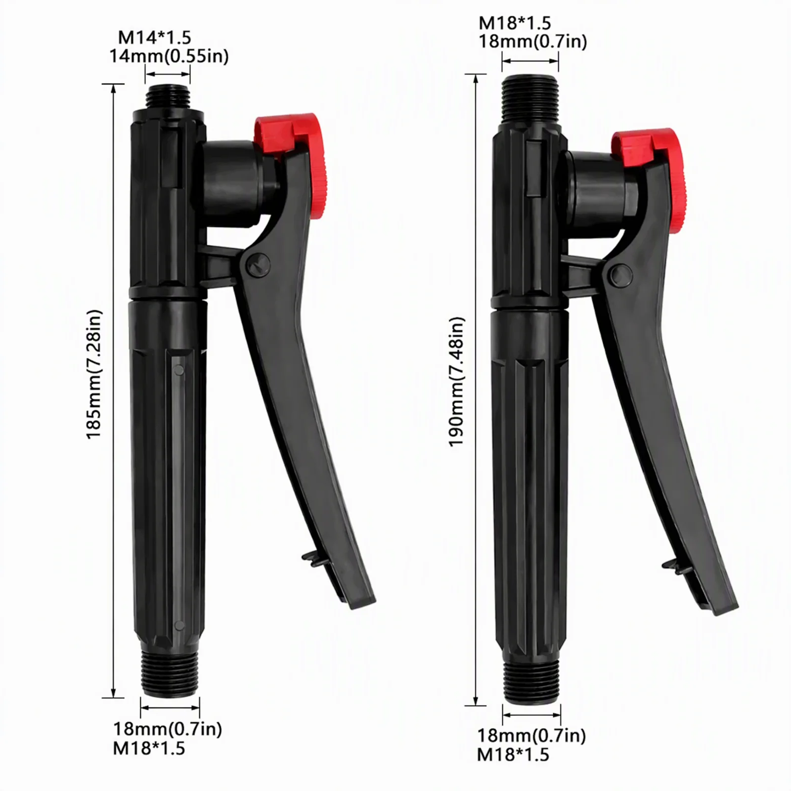 Handle Trigger Switch Pistol Grip Lock Replacement Parts for Backpack Knapsack Electric Sprayer Wand Hoses M14 M18 Thread Plastic Spray Gun Accessories Garden Farm Agricultural Pesticide Machine Watering Adjustable Pro
