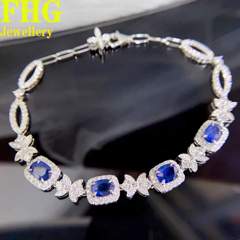 

Experimental Sapphire Au750 18K White Gold Ring 4 Carat moissanite 2ct bracelet Wedding Party Engagement Anniversary bangle