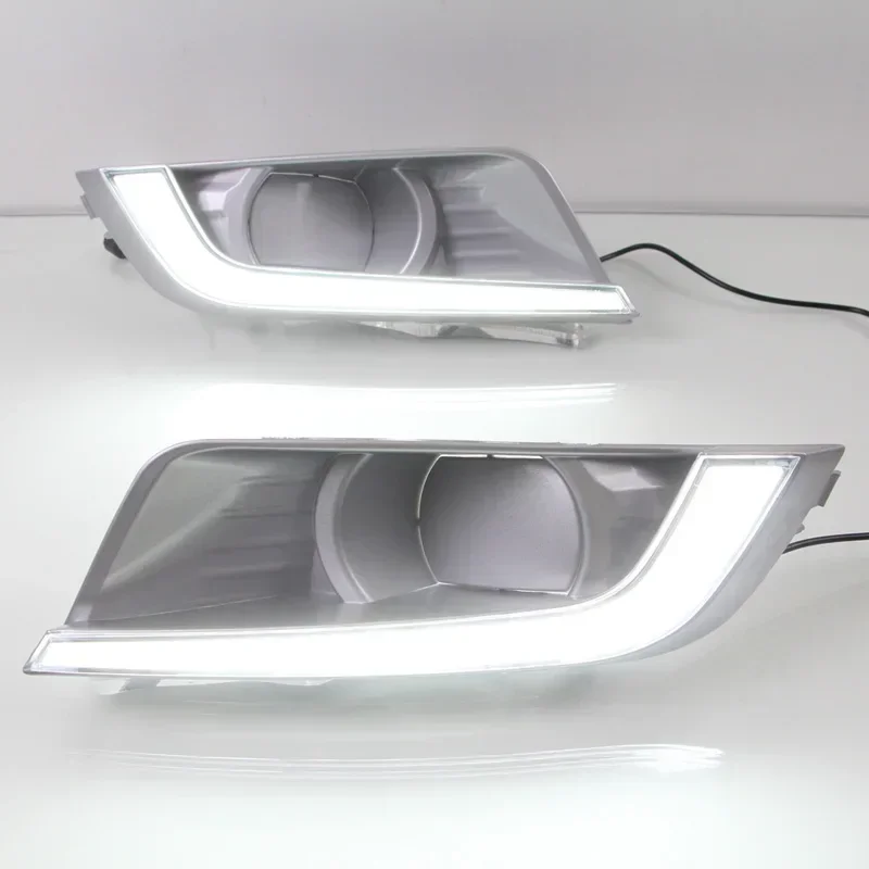 LED النهار تشغيل ضوء لفورد رينجر T7 2015 - 2018 مقاوم للماء 12 فولت الأصفر بدوره إشارة مؤشر ضوء الوفير مصباح LED DRL