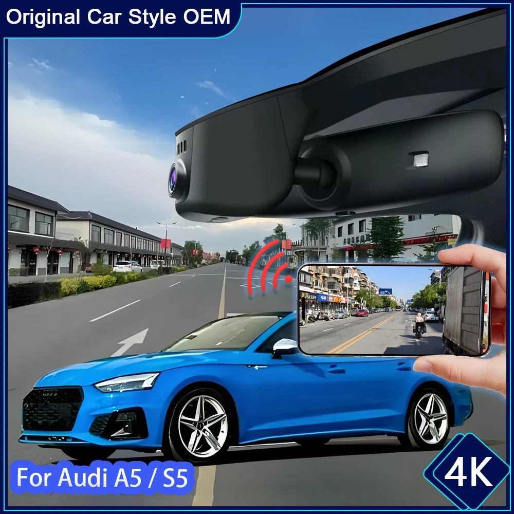 Driving Video Recorder Night Vision 4K UHD Plug and Play Car DVR Camera For Audi A5 S5 2008~2025 Dashcam