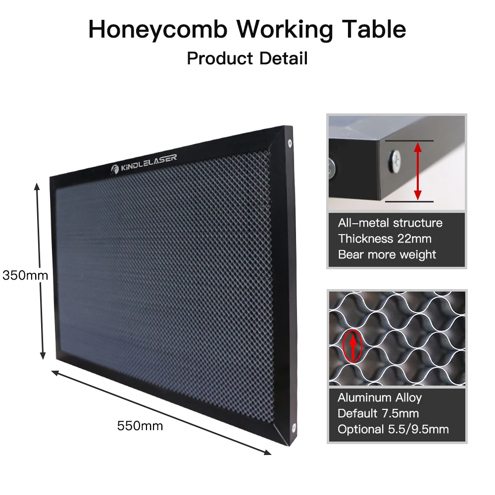 KINDLELASER Honeycomb stół roboczy 350*550mm konfigurowalny rozmiar pokładzie platformy część laserowa do CO2 maszyna do grawerowania i cięcia