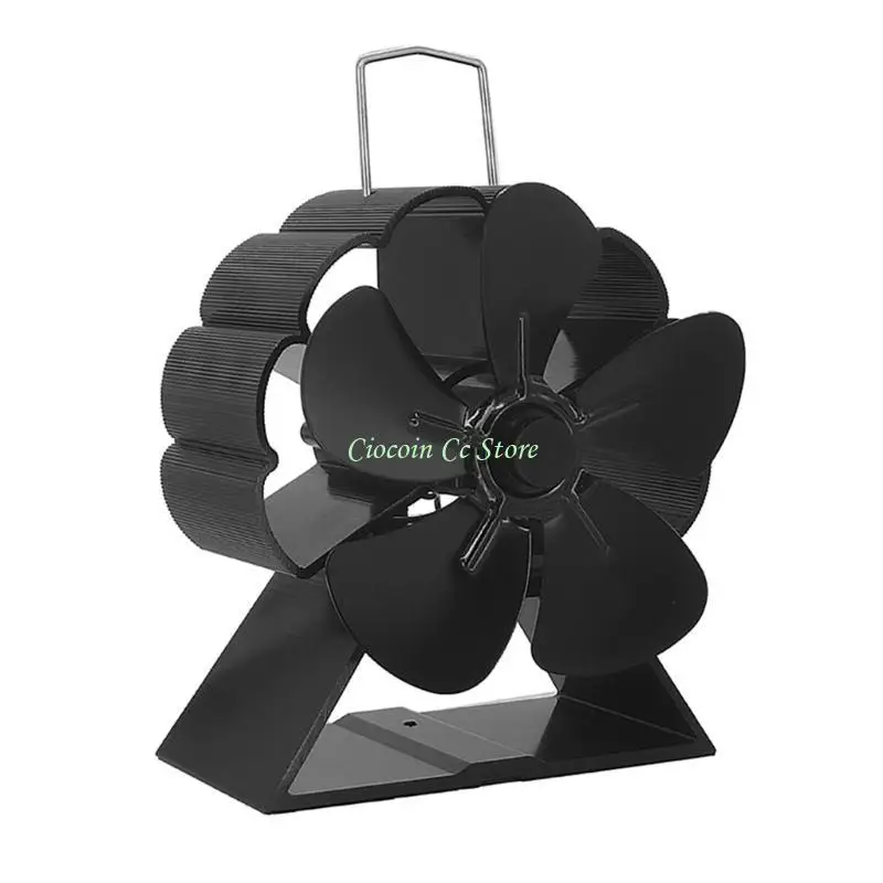 

X90F Heat Powered Stove Fan Fireplace Fan Silent Operation Circulating Warm Air Saving Efficiently for Fireplace 5 Blade