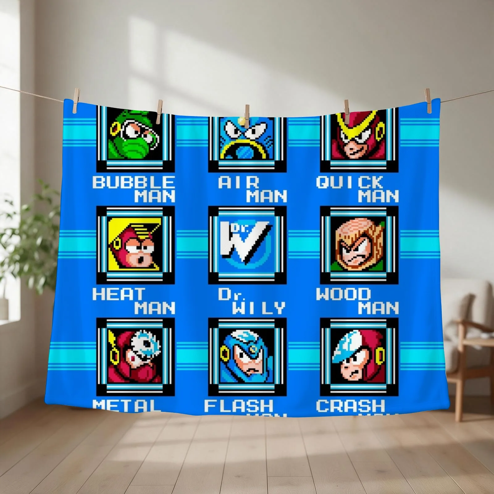 Megaman 2 Level Screen Throw Blanket Soft Plush Plaid Decoratives Blankets For Baby valentine gift ideas Blankets