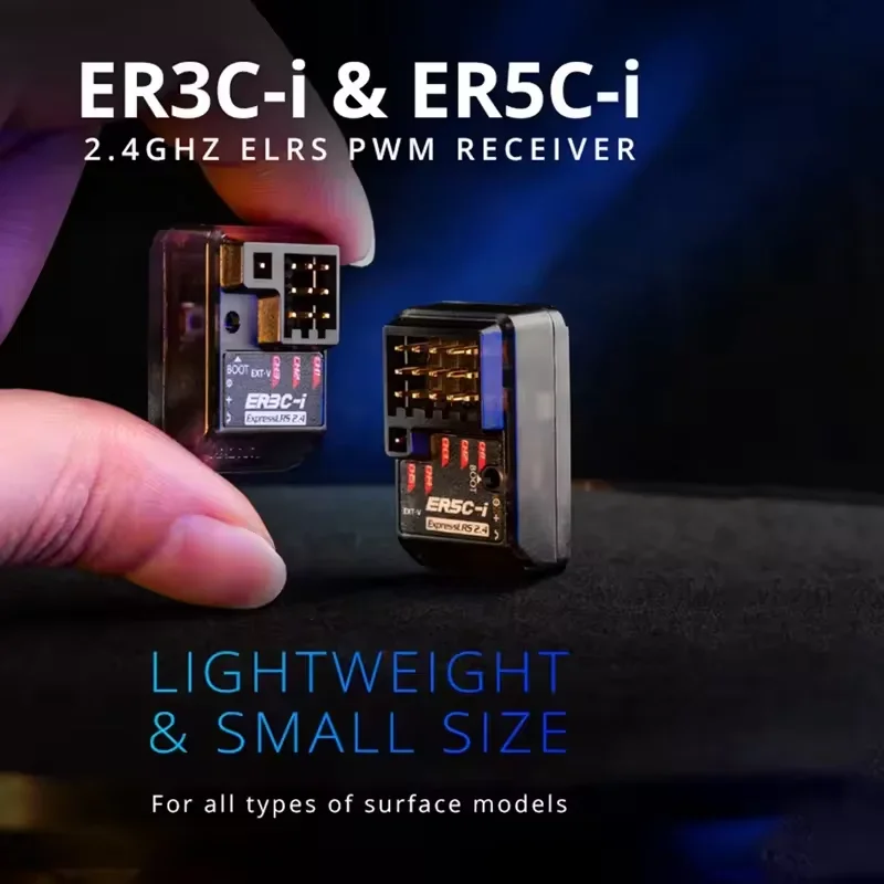RadioMaster ER3C-i ExpressLRS 2.4GHz PWM Receiver 2.4G 3CH ELRS RX Built-in Antenna High-Performance For RC FPV Car Boat Truck