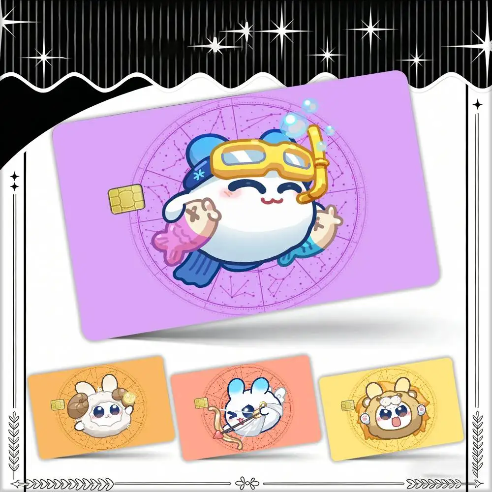 The twelve zodiac signs Waterproof Film Skin Cover Credit Card Stickers Debit Front Bank Bus Pass