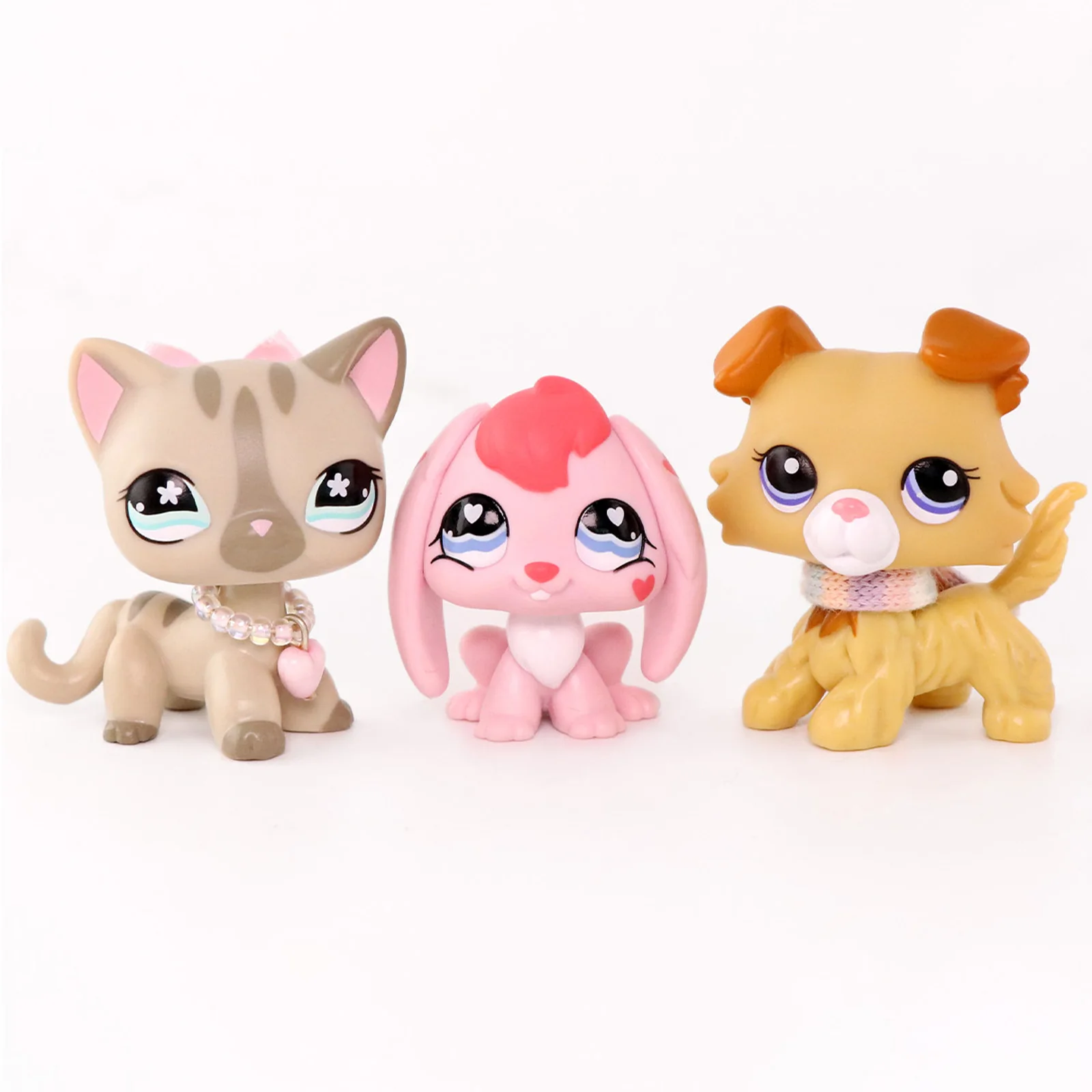 

3pcs LPS Minilpsshop Pet Shop Short Hair Cat Shorthair Cat Collie Rabbit Toys Cute Gift Collectible