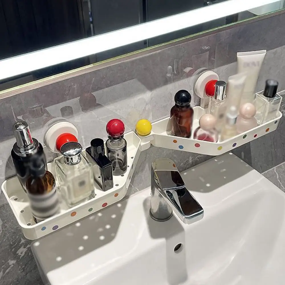 

Durable Suction Cup Faucet Storage Rack Plastic Rotatable Shower Storage Organizer Large Capacity INS Bathroom Shelf Kitchen