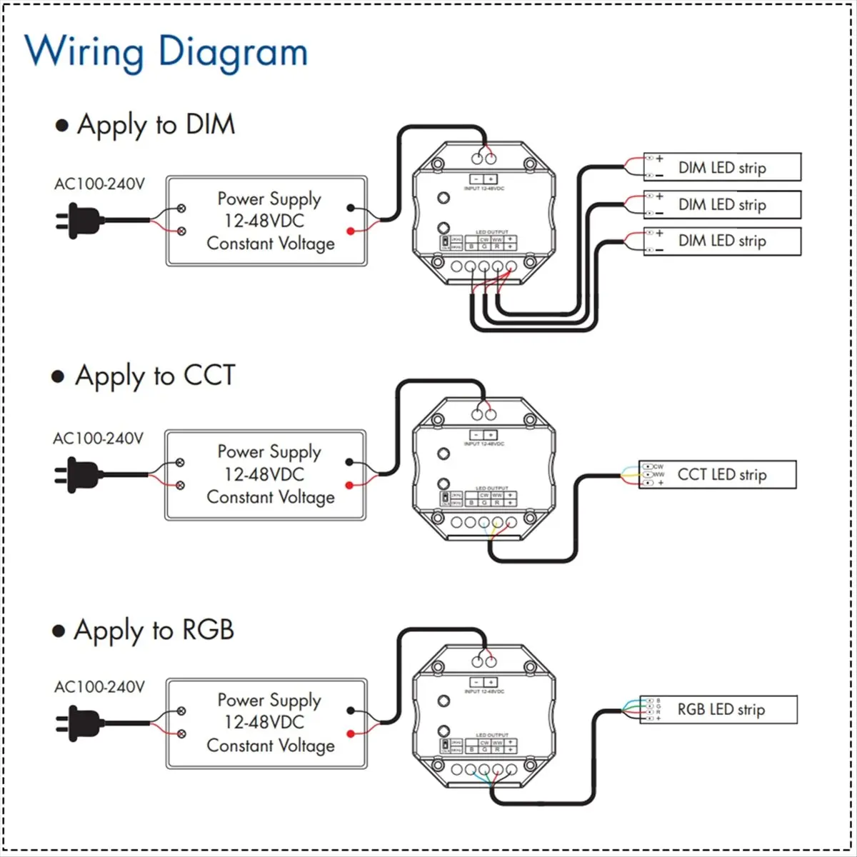 

Поворотная стеклянная панель, светодиодный контроллер постоянного напряжения, 12 В постоянного тока, 24 В, умный диммер, WIFI, приложение TUYA, облачное управление, черный