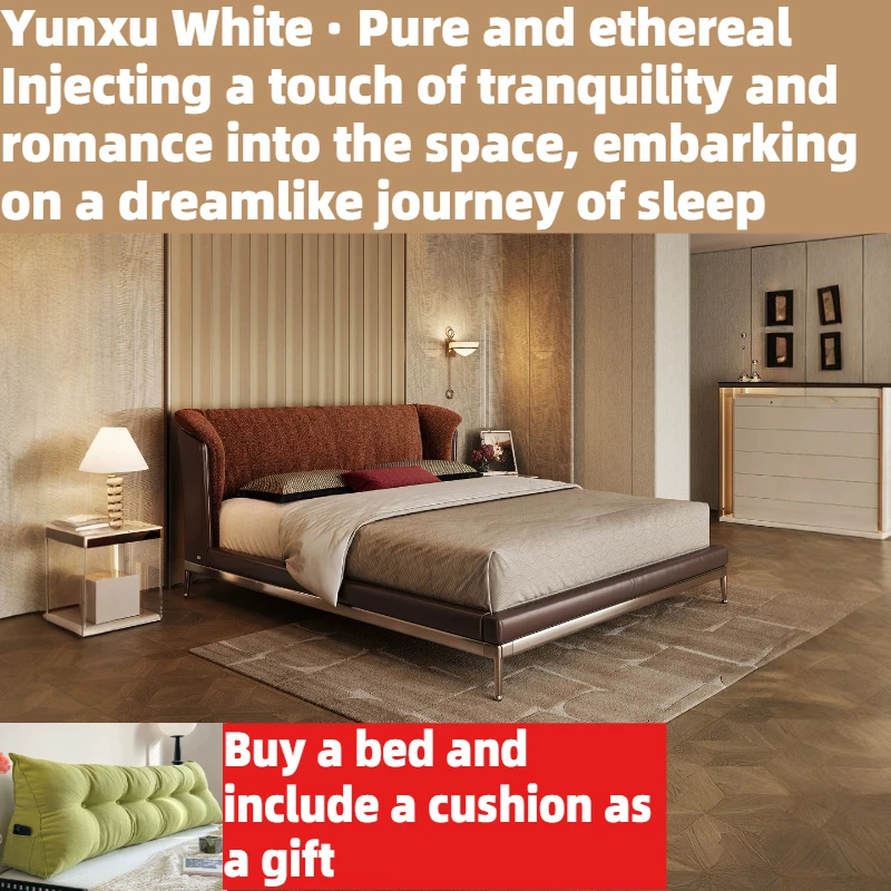 200x220cm Italian Luxury Bedroom Beds And Bed Frames King Size Queen Bed 2 People Headboard High-end Cama Casal Hotel Furniture