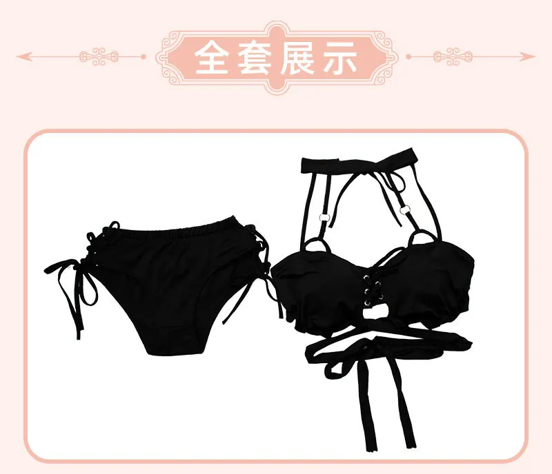 Anime Death Note Misa Amane Cosplay Black Camisole Swimsuit Wig Halloween Women Anime Role Play Performance Cosplay Costumes