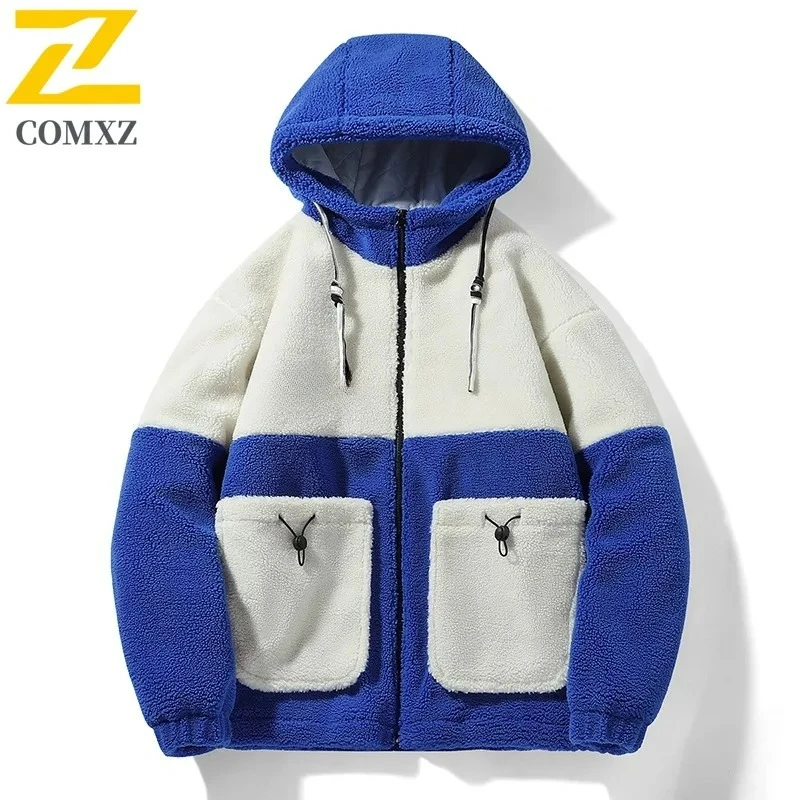 

COMXZ Мужская зимняя куртка в уличном стиле, ветрозащитный дизайн, зимняя игра, хлопковая стеганая куртка, теплая стеганая куртка премиум-класса для деловых поездок