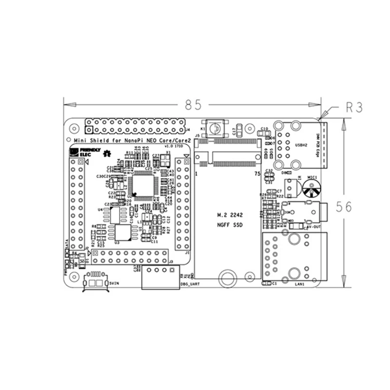 

Мини-щиток для NanoPi NEO Core/Core2 SDK-переноска, тот же код, как RPi может быть хорошо, подходит для чехла RPi-A86Z