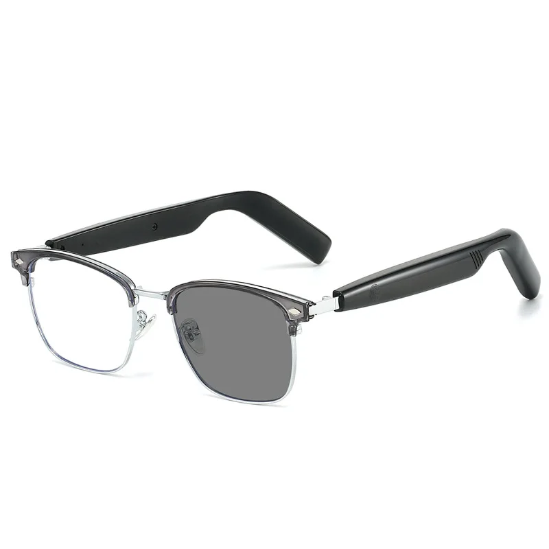 

Color-changing bluetooth sunglasses men's music earphones call half frame business frame professional noise reduction glasses